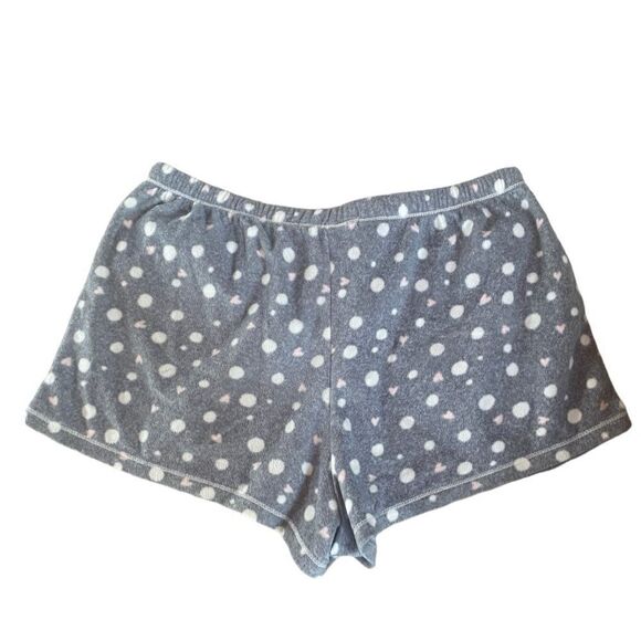 Dina Be SZ M grey polka dot fleece shorts - Picture 2 of 3
